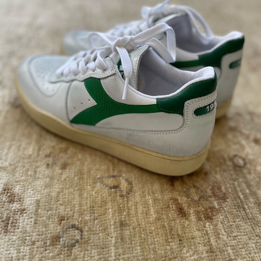 NWOB Diadora Heritage “ MI Basket Lo Used” in White and Verdant Green, Size 7 - Picture 12 of 14